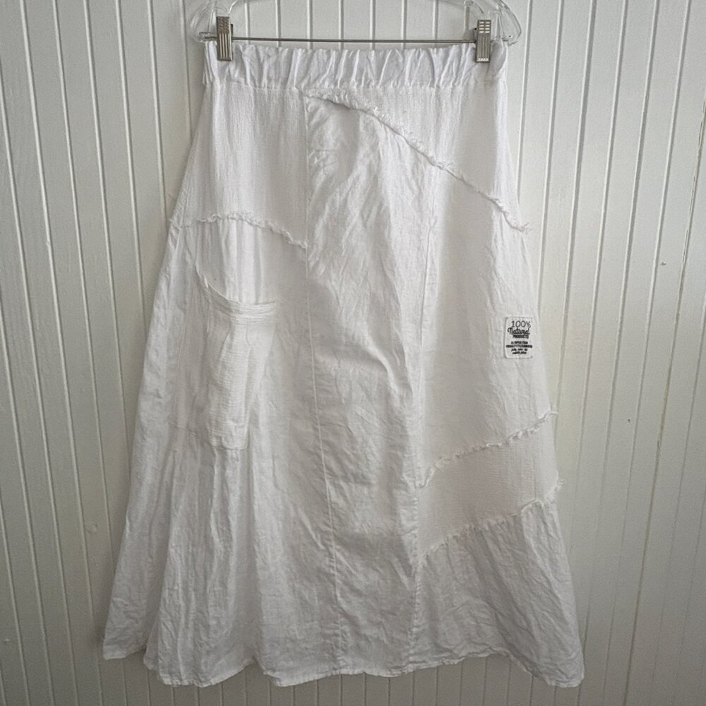 Italian Linen Patchwork Maxi Skirt